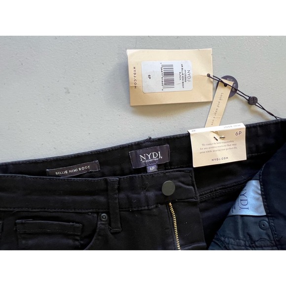 NYDJ High Rise Billie Mini Bootcut Jean - Black NWT SIZE 6 PETITE - Picture 6 of 9